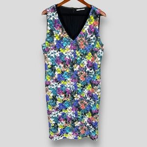 T TAHARI Sally Floral Sleeveless Dress.